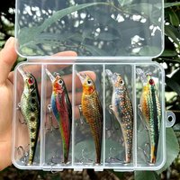 5PCS Hard Bait Artificial Swimbait Bass Pike Jerkbait Minnow Crankbait Wobbler For Fishing Lure Tackle Accessories Topwater Sea