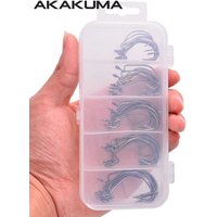 Sharp Fishing Hooks 50Pcs/Box Crank Hooks Multi Sized High Carbon Steel Fishing Hooks For Soft Worm Lure