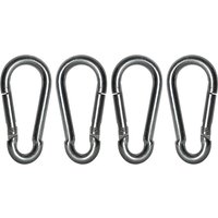 Faithfull Zinc Plated Fire Brigade Snap Hook Carabiner 6mm Pack of 4
