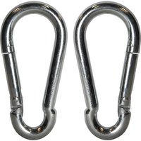 Faithfull Zinc Plated Fire Brigade Snap Hook Carabiner 8mm Pack of 2