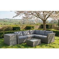 Chesterton Grey 5 Seater Corner Rattan Garden Sofa Lounge Set and Cushion Box Bundle