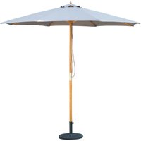 Bali Grey Wooden Parasol 2.85m
