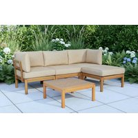 Cali 3 Seater Wooden Garden Chaise Sofa Set