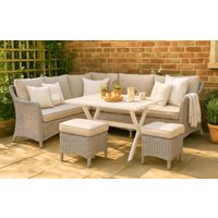 Sorrento 7 Seater Rattan Corner Sofa Lounge and Dining Garden Set